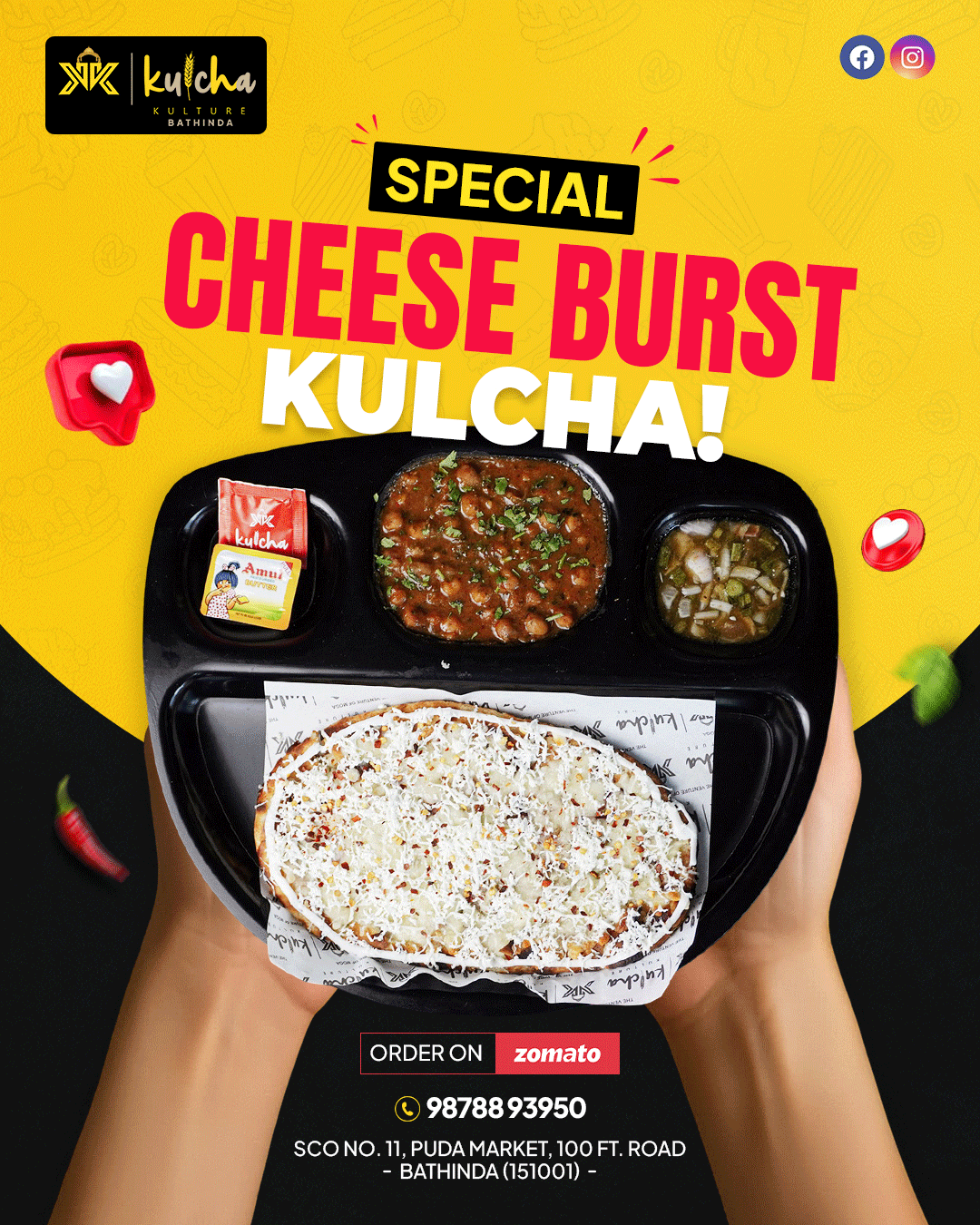 cheese kulcha social media post