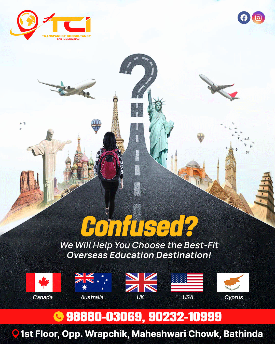study abroad social media post